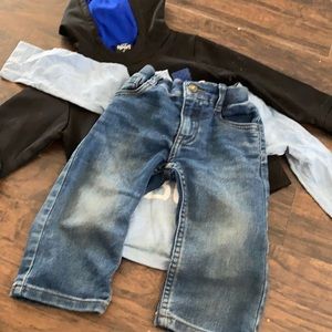 Boys pants, shirt, sweatshirt